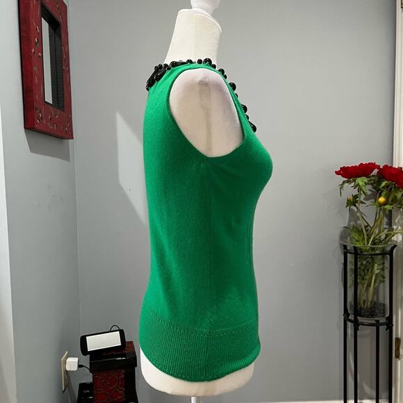 NEW Vintage Milly of New York Cashmere Jewel Scoop Neck Sleeveless Sweater NWOT - Picture 4 of 16